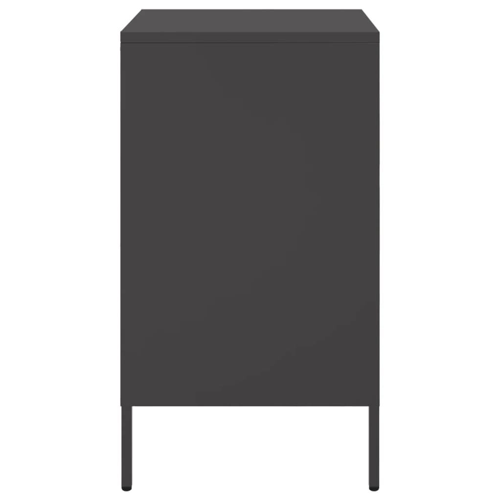 vidaXL Κομοδίνο Μαύρο 36x39x68 εκ. από Χάλυβα