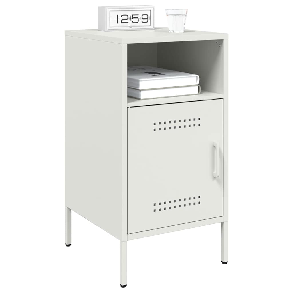 vidaXL Κομοδίνα 2 τεμ. Λευκά 36x39x68 εκ. από Χάλυβα