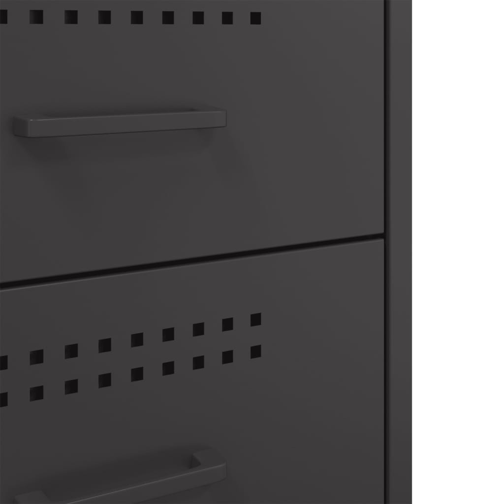 vidaXL Κομοδίνο Μαύρο 36x39x68 εκ. από Χάλυβα