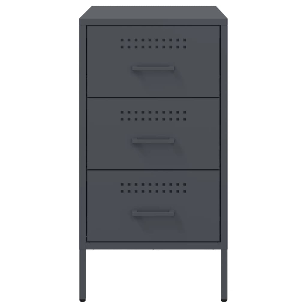 vidaXL Κομοδίνο Ανθρακί 36x39x68 εκ. από Χάλυβα