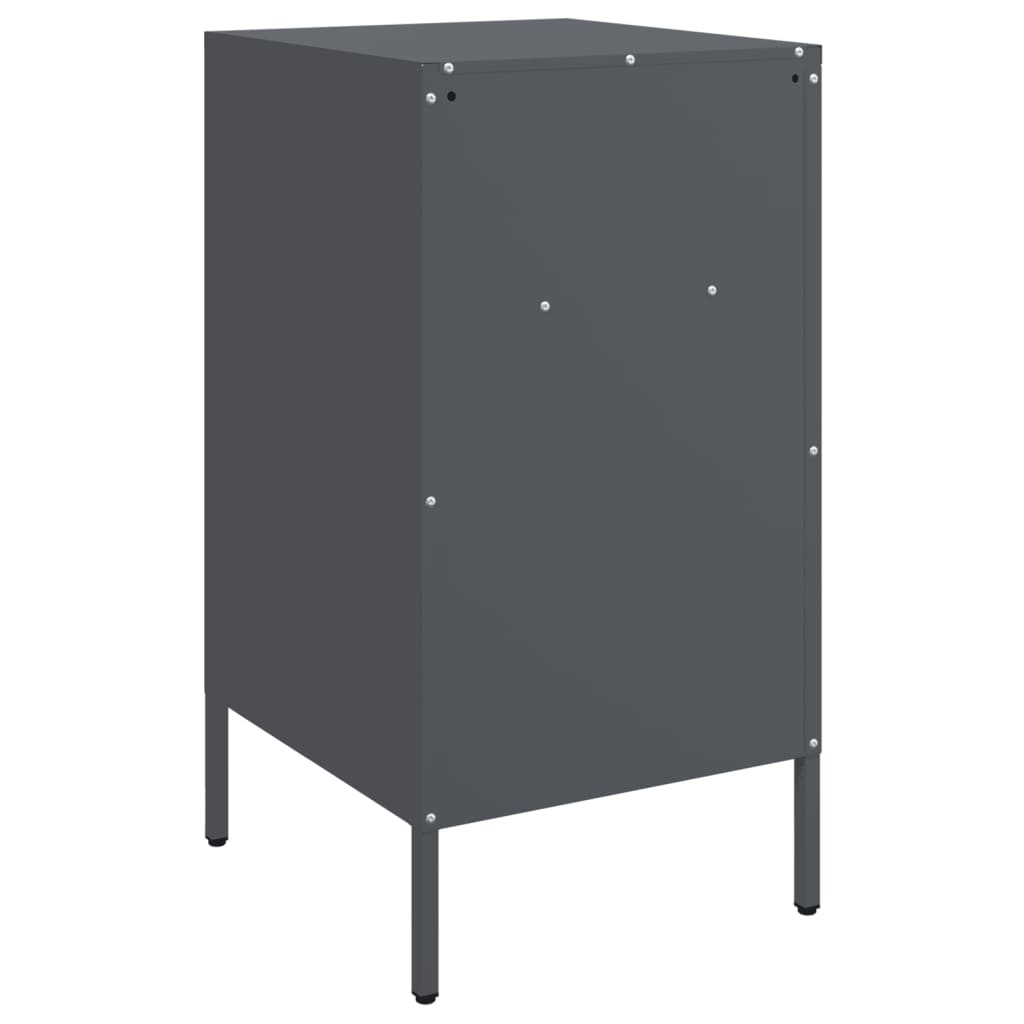 vidaXL Κομοδίνο Ανθρακί 36x39x68 εκ. από Χάλυβα