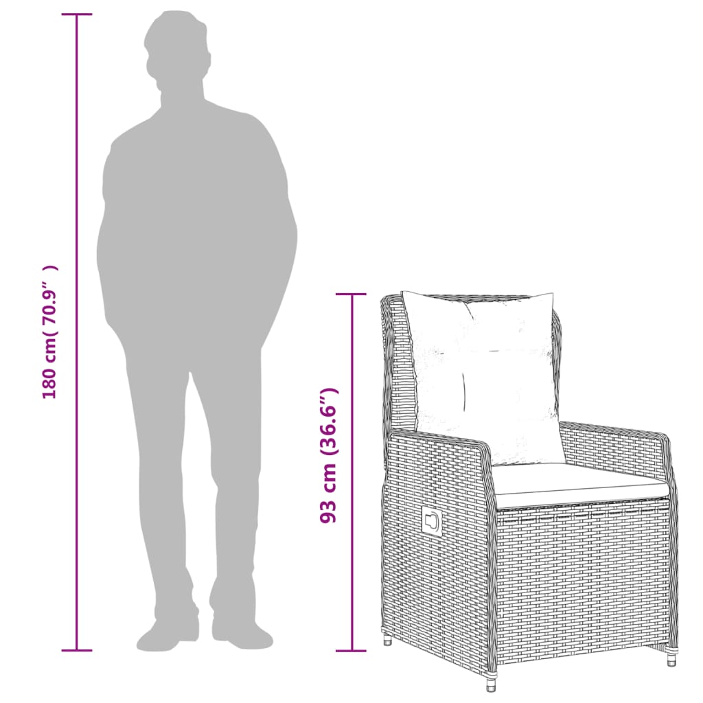 vidaXL Σετ Τραπεζαρίας Κήπου 5 τεμ. Μπεζ Συνθετικό Ρατάν με Μαξιλάρι