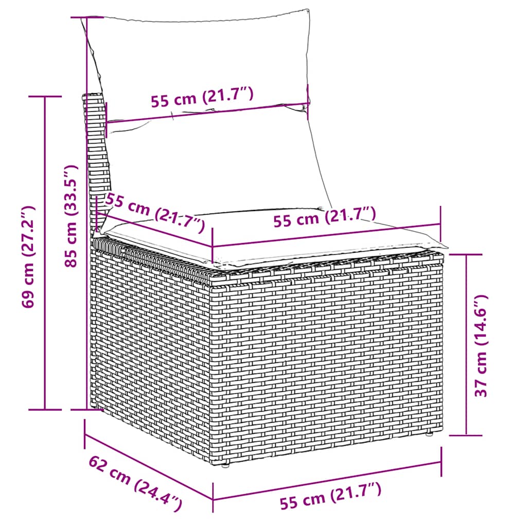 vidaXL Σετ Καναπέ Κήπου 5 τεμ. Μπεζ Συνθετικό Ρατάν με Μαξιλάρι