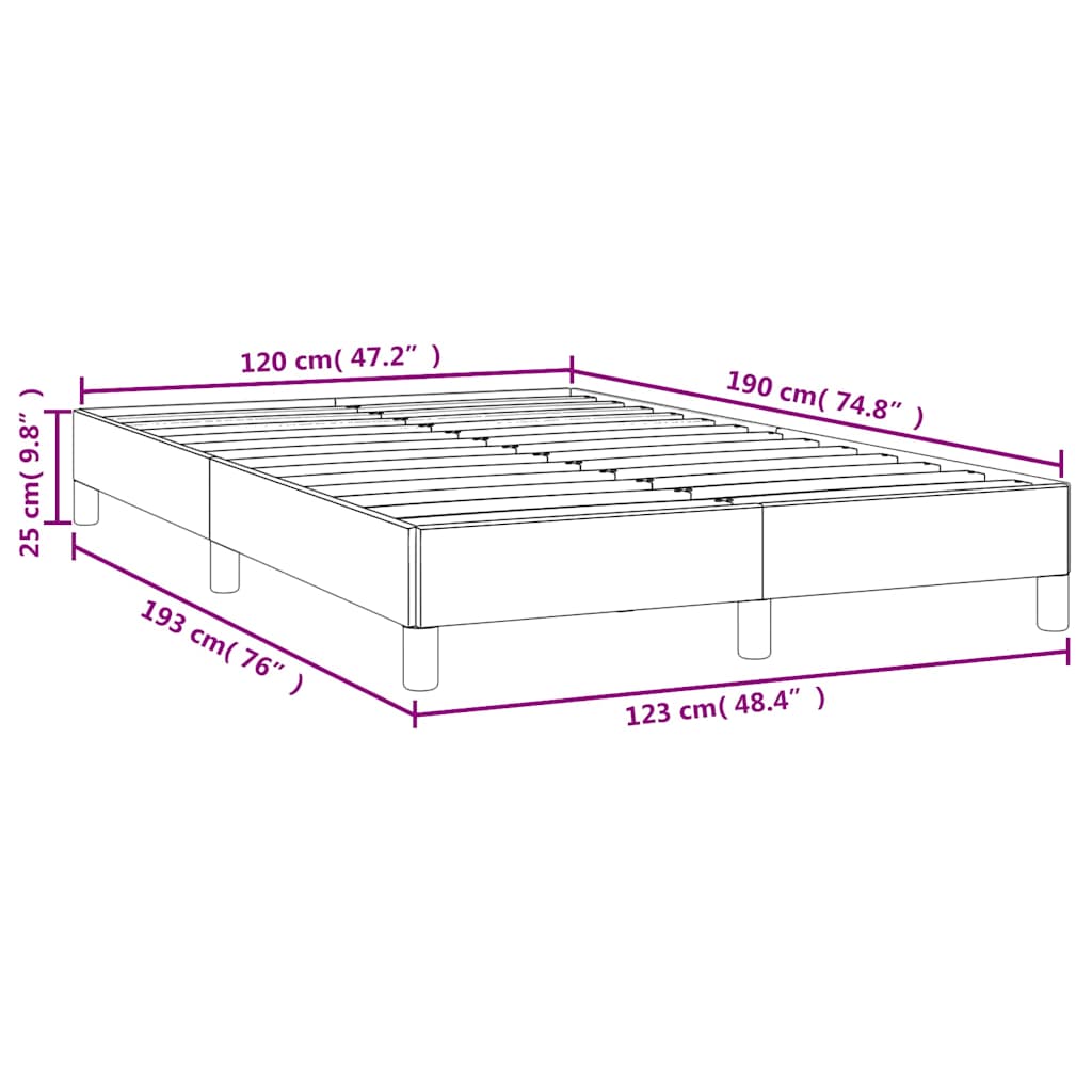 vidaXL Πλαίσιο Κρεβατιού χωρίς στρώμα Σκ. Μπλε 120x190 εκ. Βελούδινο