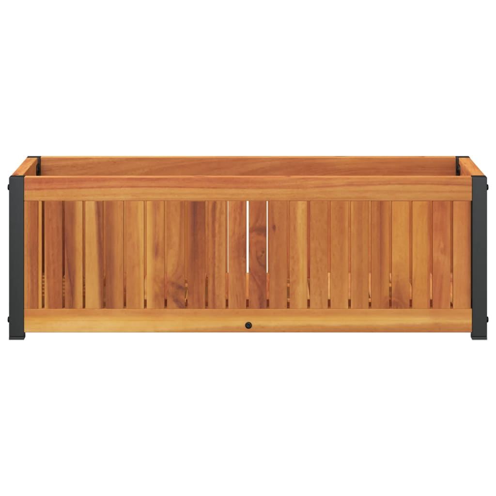 vidaXL Ζαρντινιέρα Κήπου 80x30x27,5 εκ. Μασίφ Ξύλο Ακακίας/Ατσάλι