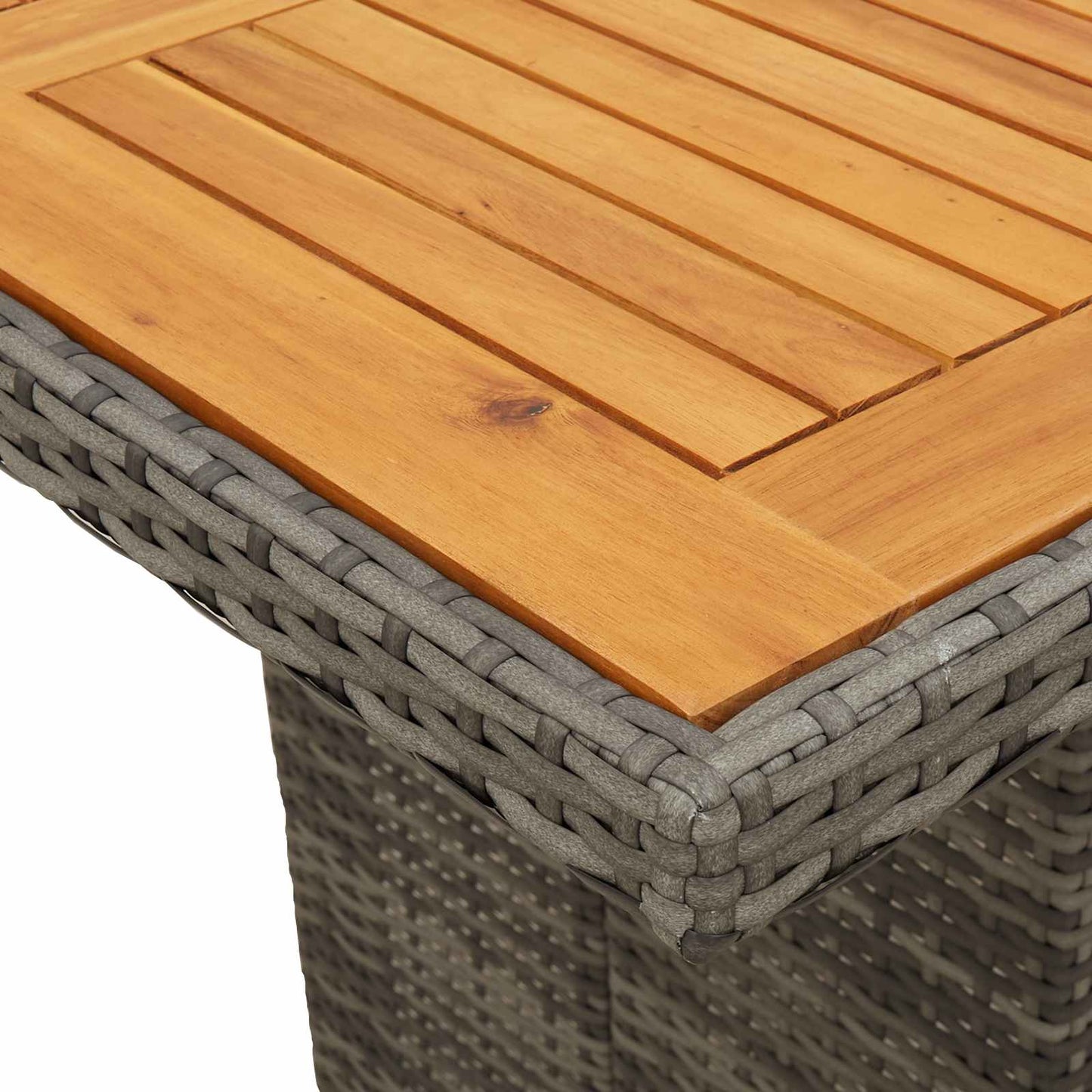 vidaXL Σέτ φαγητού για κήπο με μαξιλάρι 7 pcs Γκρι συνθετικό ρατάν