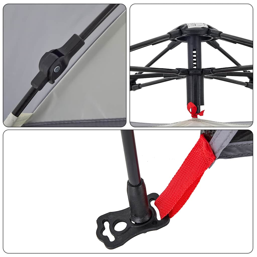 vidaXL Σκηνή Παραλίας 2 Ατόμων Αδιάβροχη Ταχείας Απελ. Γκρι