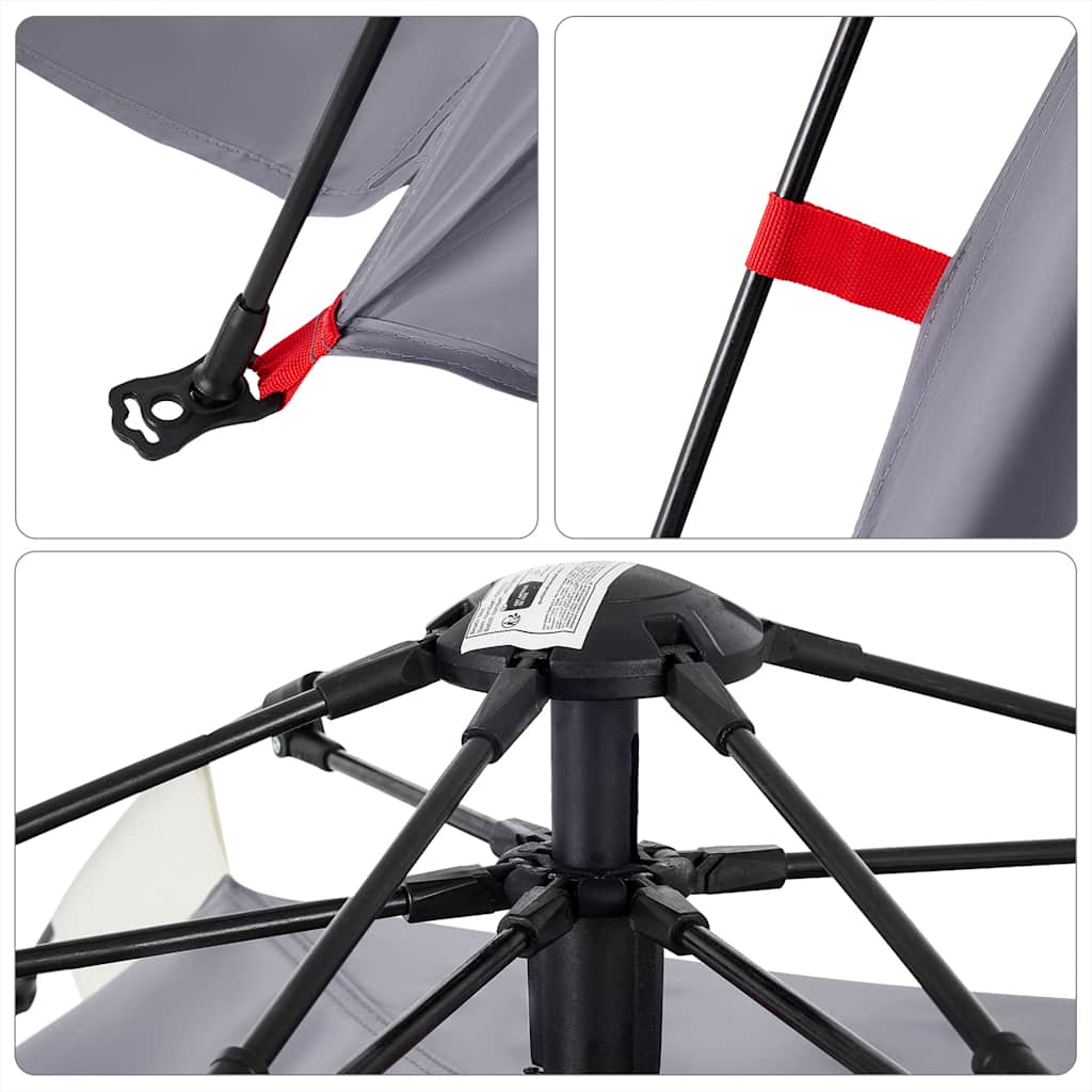 vidaXL Σκηνή Παραλίας 3 Ατόμων Αδιάβροχη Ταχείας Απελ. Γκρι