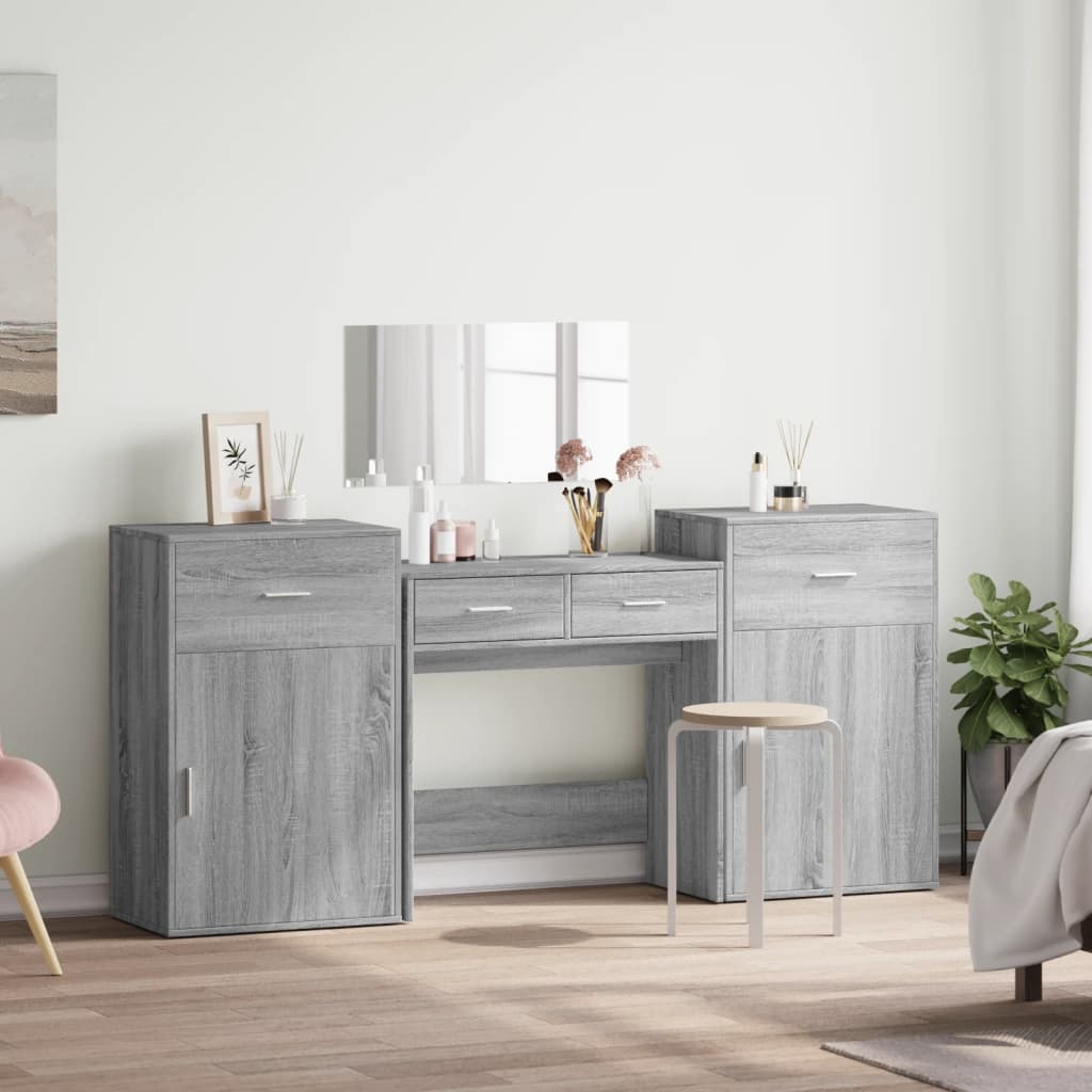 vidaXL Μπουντουάρ Σετ 4 Γκρι Sonoma από Επεξεργασμένο Ξύλο