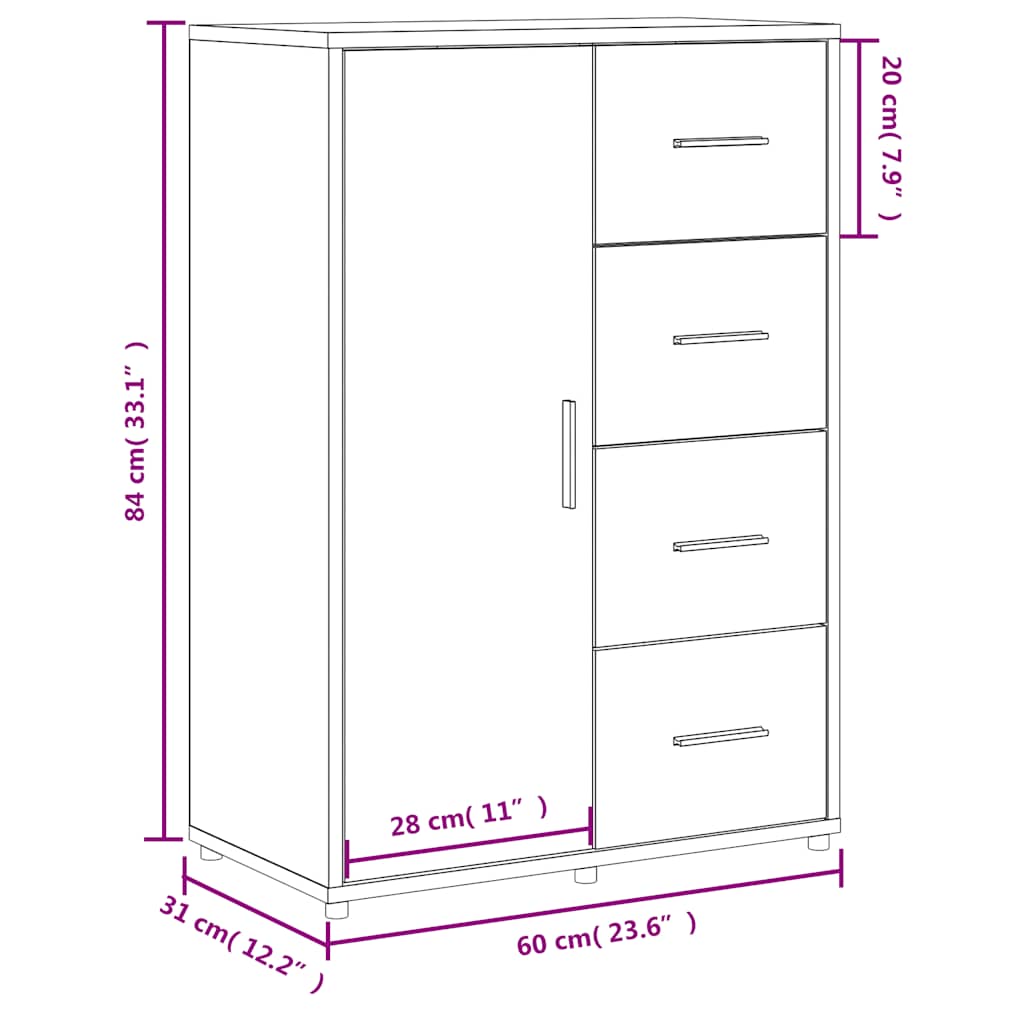 vidaXL Βοηθητικά Ντουλάπια 2 τεμ. Γκρι Sonoma 60x31x84 εκ. Επεξ. Ξύλο