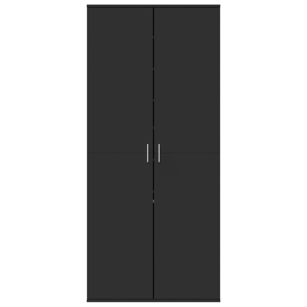 vidaXL Παπουτσοθήκη Μαύρη 80x39x178 εκ. από Επεξεργασμένο Ξύλο
