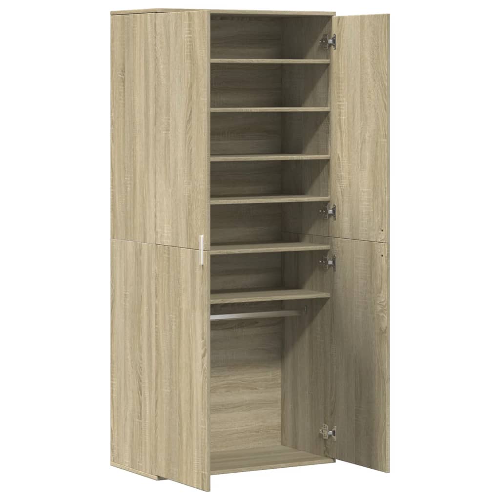 vidaXL Παπουτσοθήκη Sonoma Δρυς 80x39x178 εκ. από Επεξεργασμένο Ξύλο