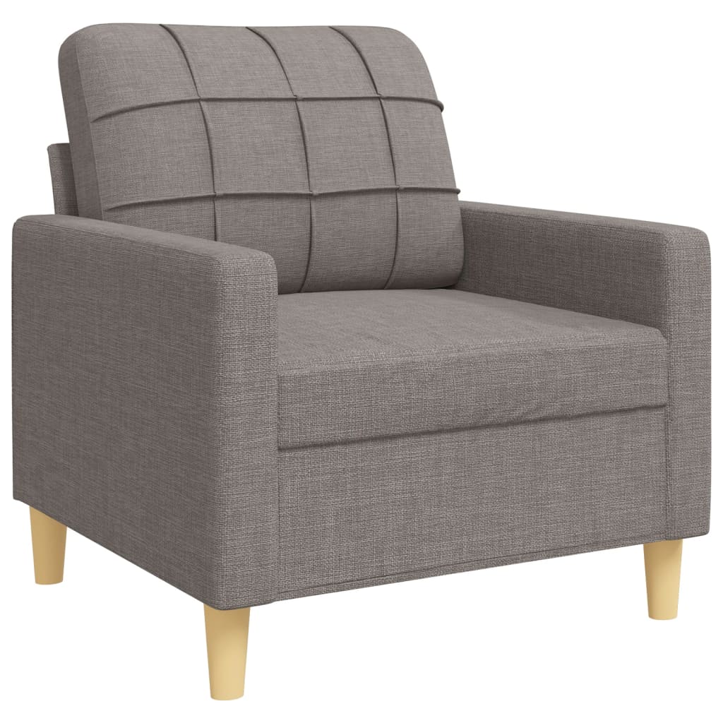 3 Piece Taupe Fabric Living Room Set