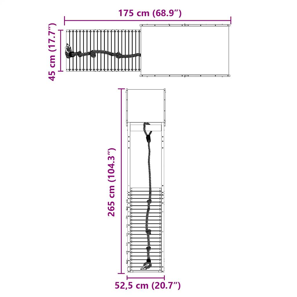 vidaXL Παιδική Χαρά Εξωτερικού Χώρου από Μασίφ Ξύλο Πεύκου