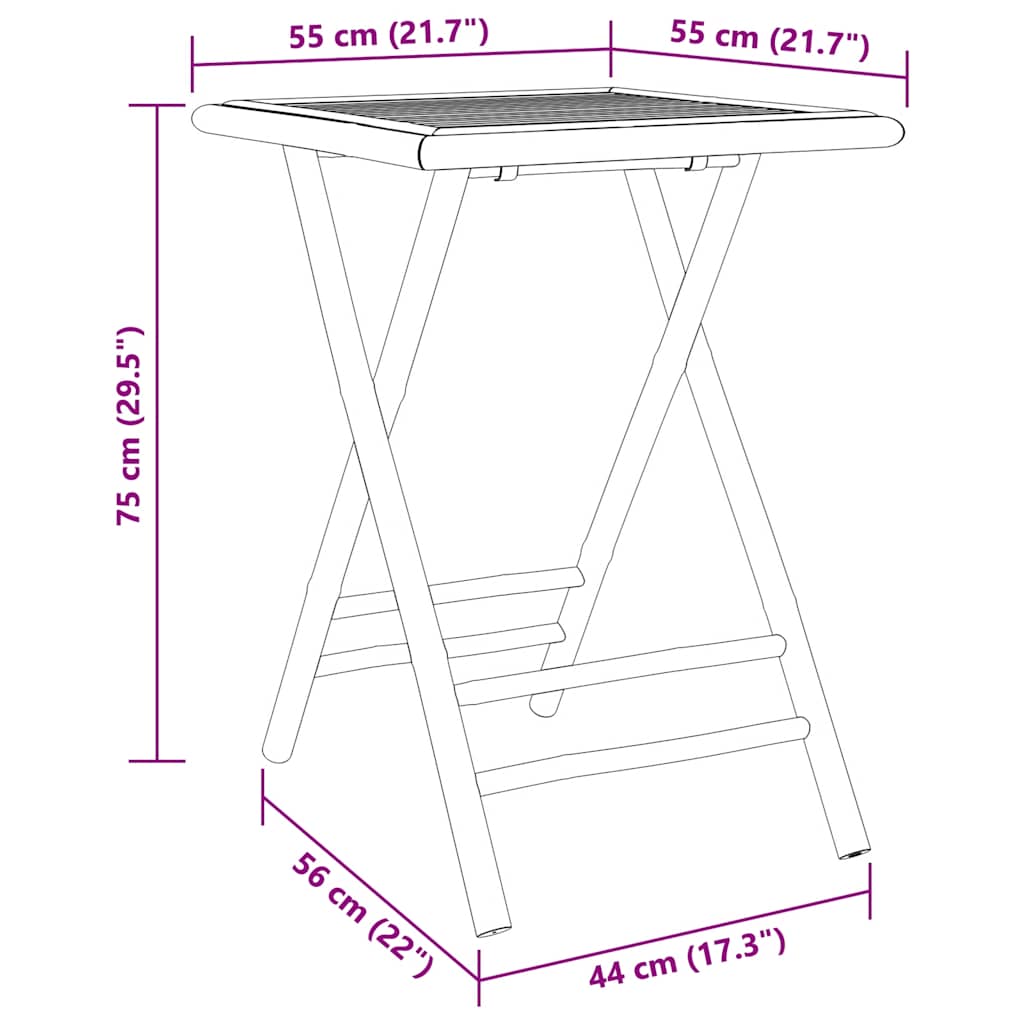 vidaXL Σετ Επίπλων Bistro 3 Τεμαχίων από Μπαμπού