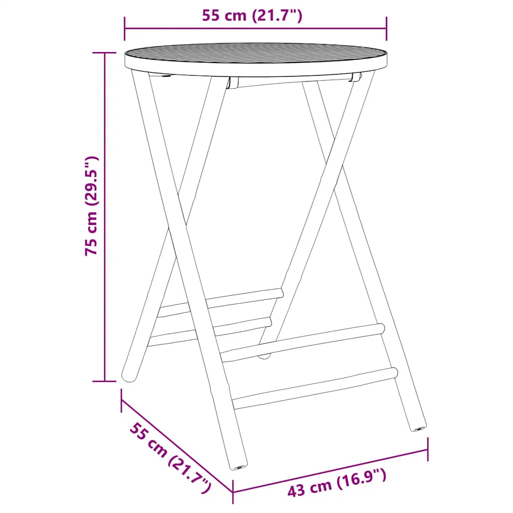vidaXL Σετ Επίπλων Bistro 3 Τεμαχίων από Μπαμπού