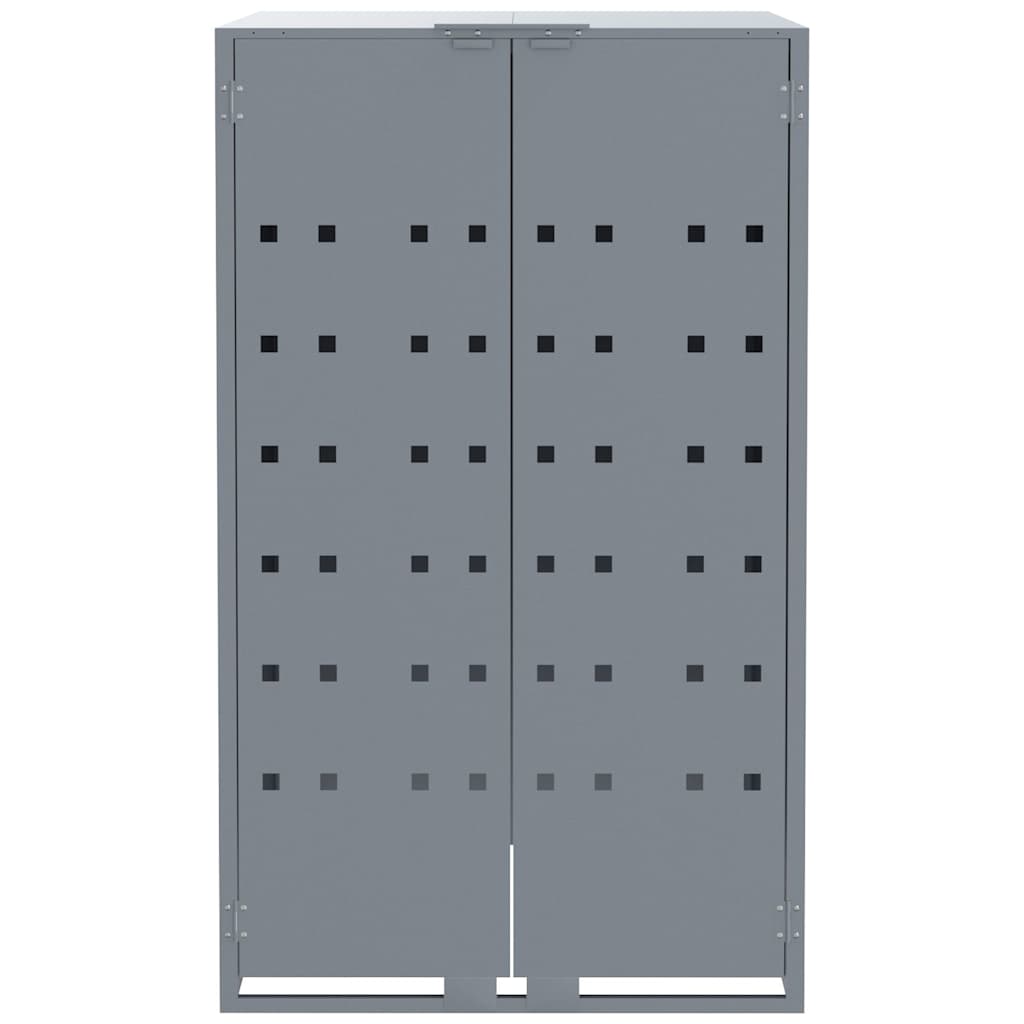 vidaXL Πλαίσιο Κάδων Απορριμμάτων 5 Κάδοι Γκρι 345x79x117 εκ. Ατσάλι