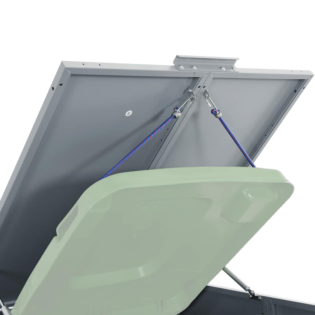 vidaXL Πλαίσιο Κάδων Απορριμμάτων 5 Κάδοι Γκρι 345x79x117 εκ. Ατσάλι