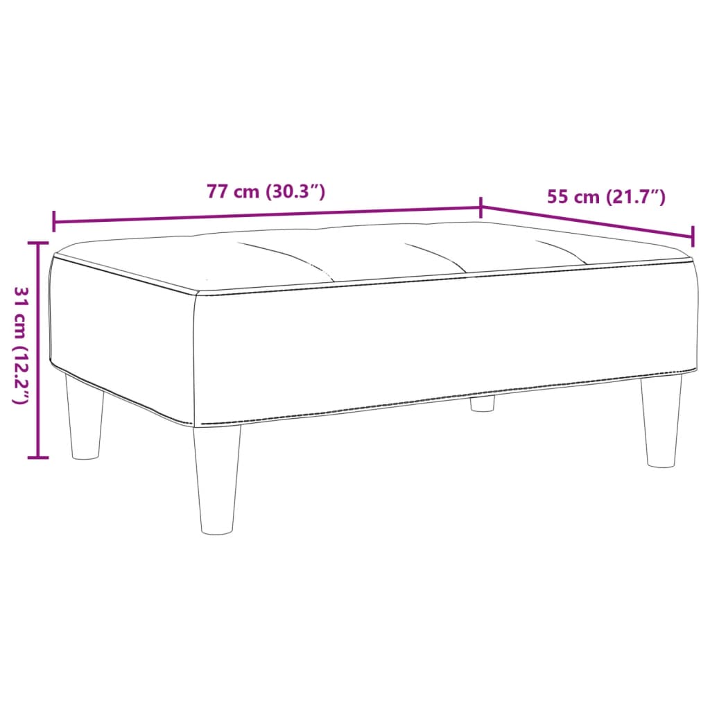 vidaXL Υποπόδιο Ανοιχτό Γκρι 77x55x31 εκ. Υφασμάτινο