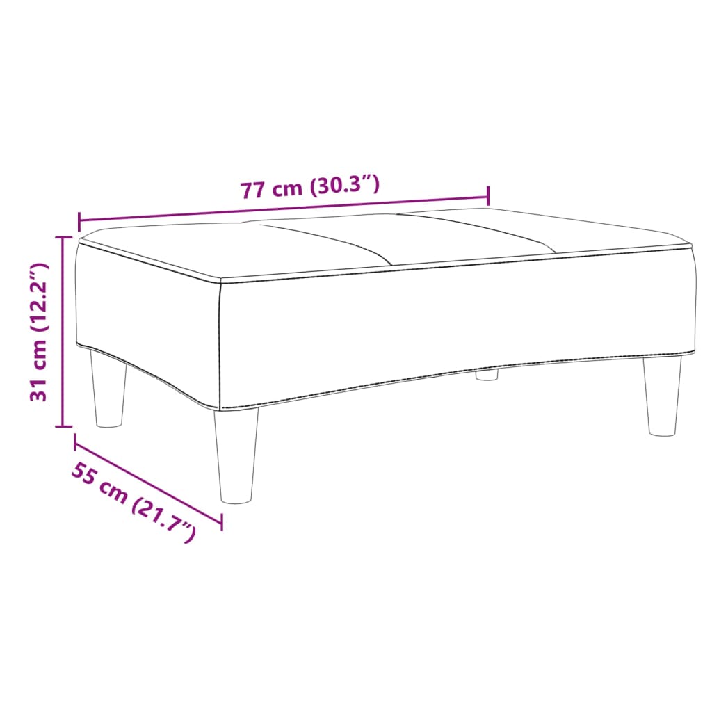 vidaXL Υποπόδιο Σκούρο Γκρι 77x55x31 εκ. Βελούδινο