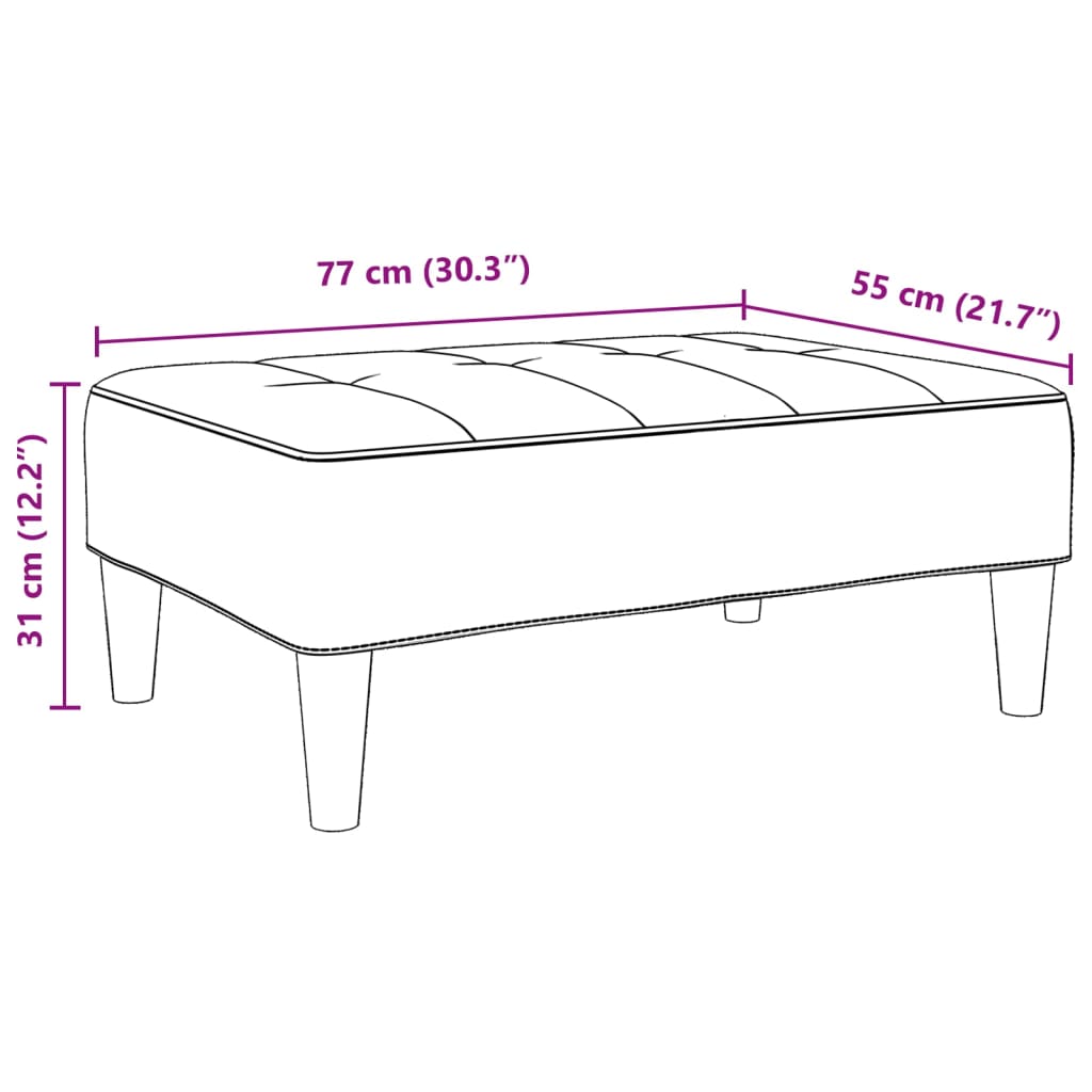 vidaXL Υποπόδιο Ανοιχτό Γκρι 77x55x31 εκ. Υφασμάτινο