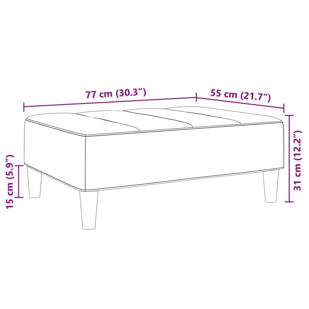vidaXL Υποπόδιο Ανοιχτό Γκρι 77x55x31 εκ. Υφασμάτινο