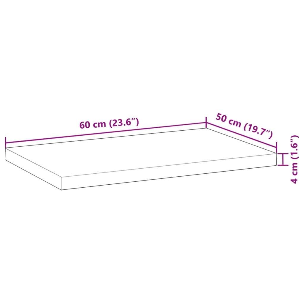 vidaXL Επιφ. Νιπτήρα Μπάνιου Φινίρισμα Λαδιού 60x50x4 εκ Μασίφ Ακακία