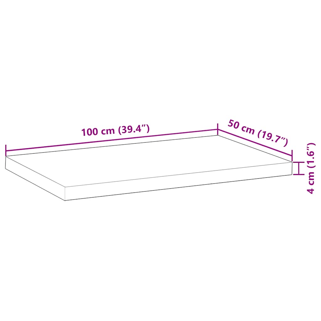 vidaXL Επιφάνεια Τραπεζιού 100x50x4 εκ. Μασίφ Ξύλο Ακακίας