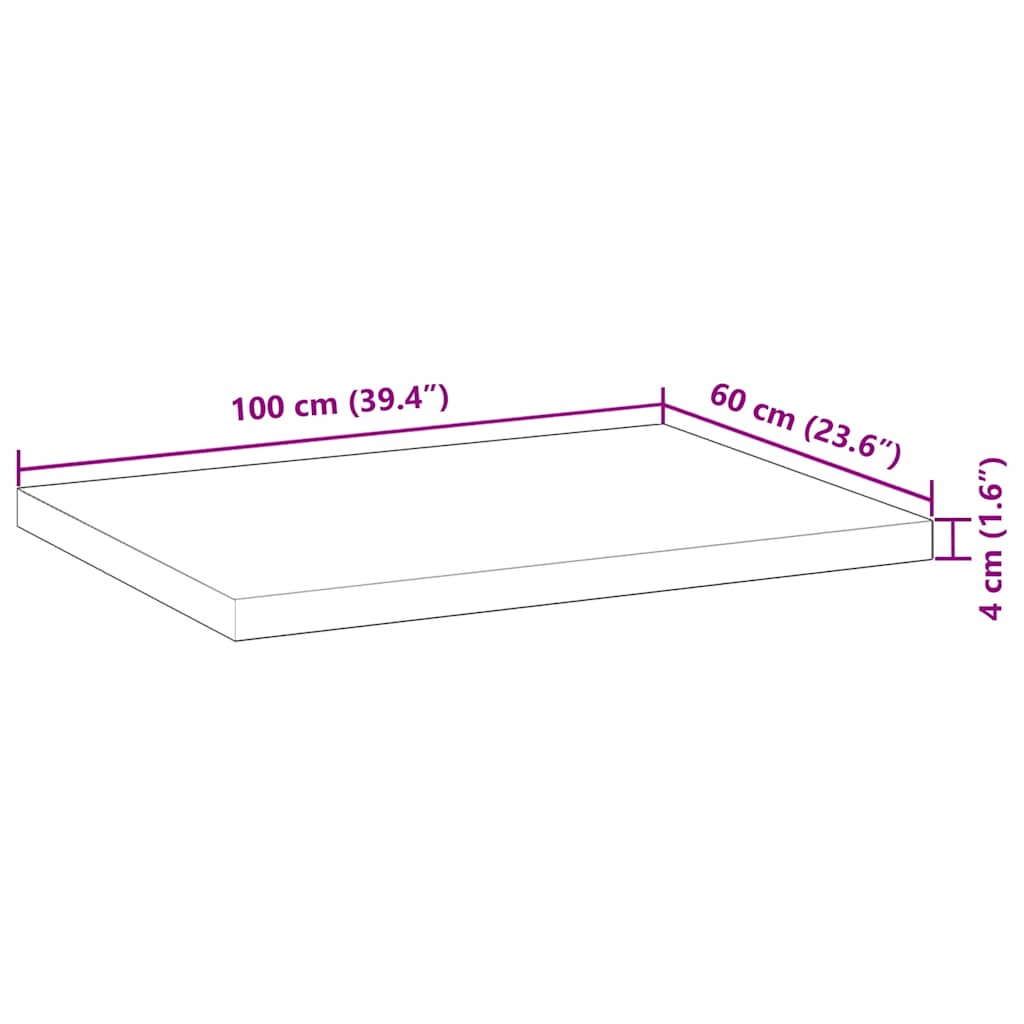 vidaXL Επιφάνεια Τραπεζιού Φιν. Λαδιού 100x60x4 εκ. Μασίφ Ξύλο Ακακίας