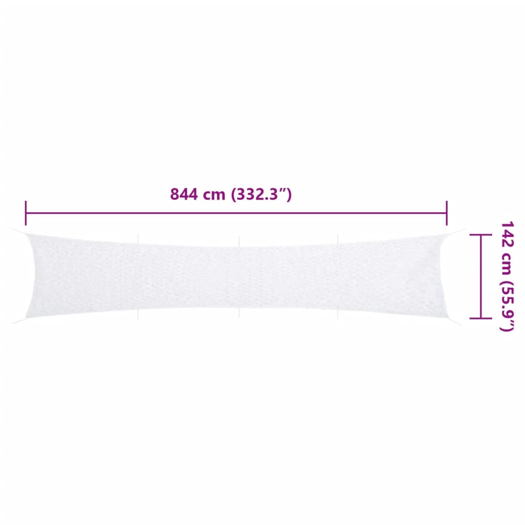 vidaXL Δίχτυ Σκίασης Παραλλαγής Λευκό 844x142 εκ. με Σάκο Αποθήκευσης