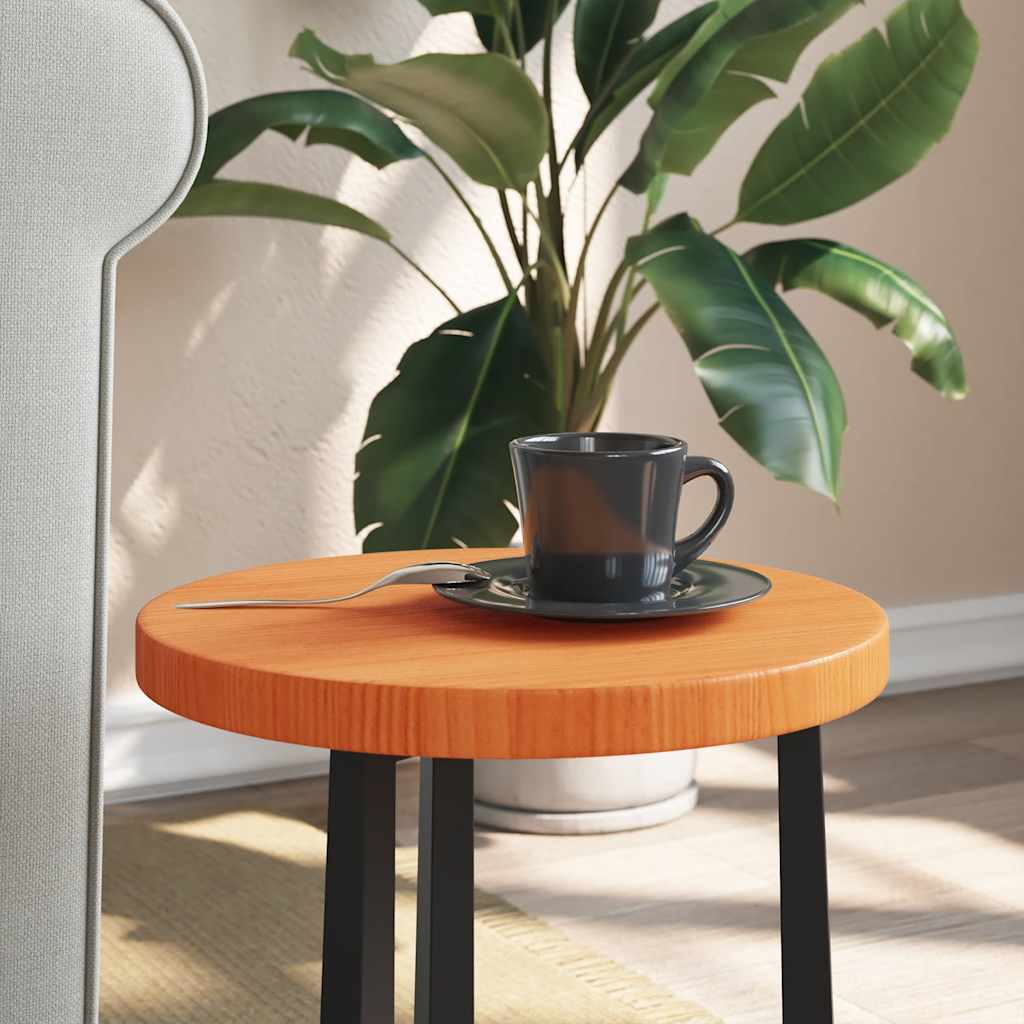 vidaXL Επιφάνεια Τραπεζιού Στρογγυλή Καφέ Κερ. Ø30x2,5 εκ Μασίφ Πεύκο