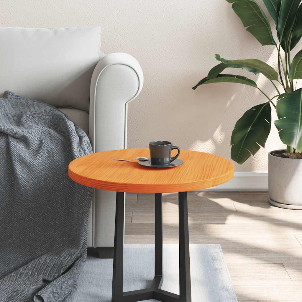 vidaXL Επιφάνεια Τραπεζιού Στρογγυλή Καφέ Κερ. Ø50x2,5 εκ Μασίφ Πεύκο