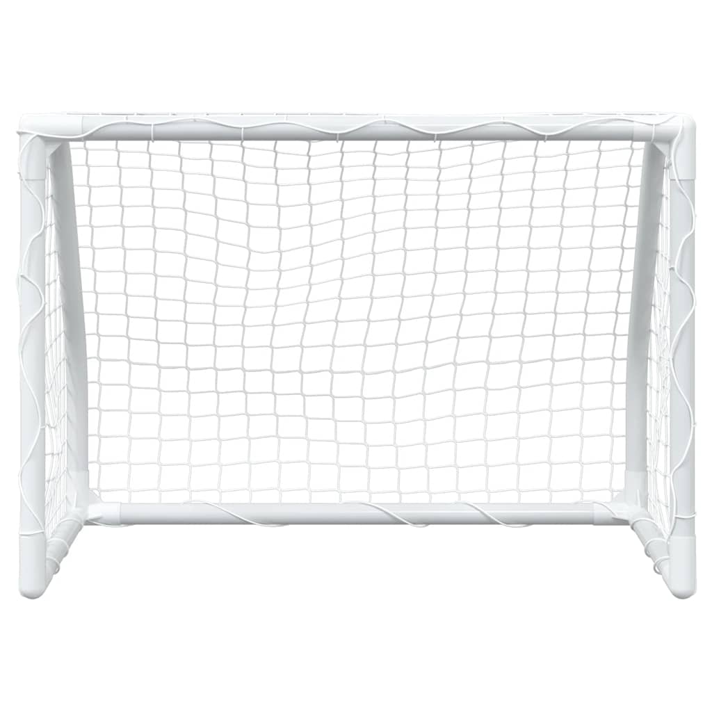 vidaXL Τέρματα Παιδικά 2 Τεμ. Λευκά 64x35x48 εκ. Μεταλλικά με Μπάλα