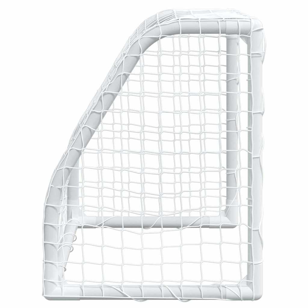 vidaXL Τέρματα Παιδικά 2 Τεμ. Λευκά 64x35x48 εκ. Μεταλλικά με Μπάλα