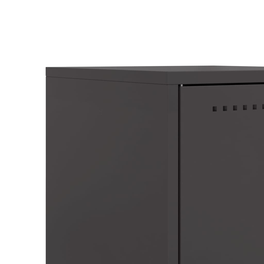 vidaXL Κομοδίνο Μαύρο 36 x 39 x 60,5 εκ. Ατσάλινο
