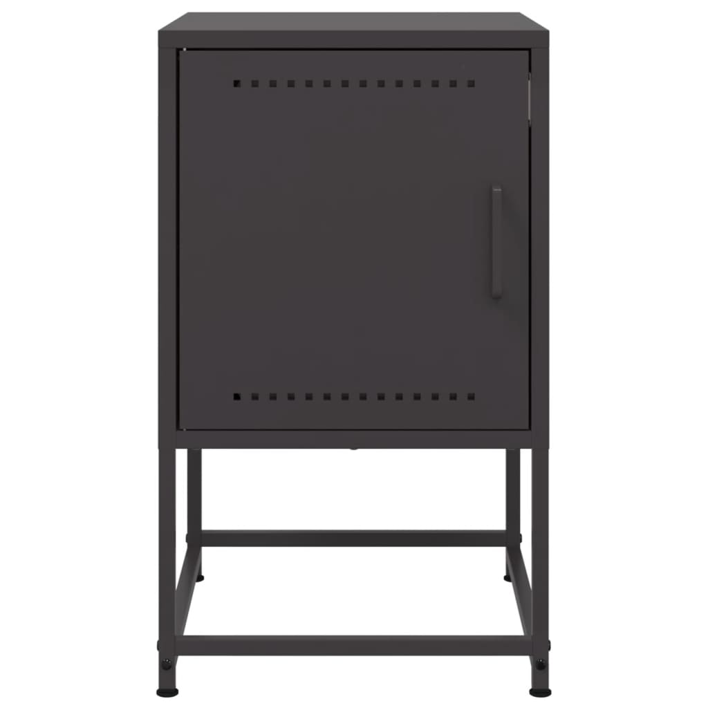 vidaXL Κομοδίνα 2 τεμ. Μαύρα 36x39x60,5 εκ. Χάλυβα