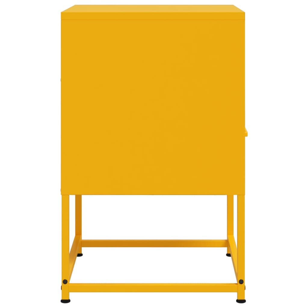 vidaXL Κομοδίνα 2 τεμ. Μουσταρδί 36x39x60,5 εκ. από Χάλυβα