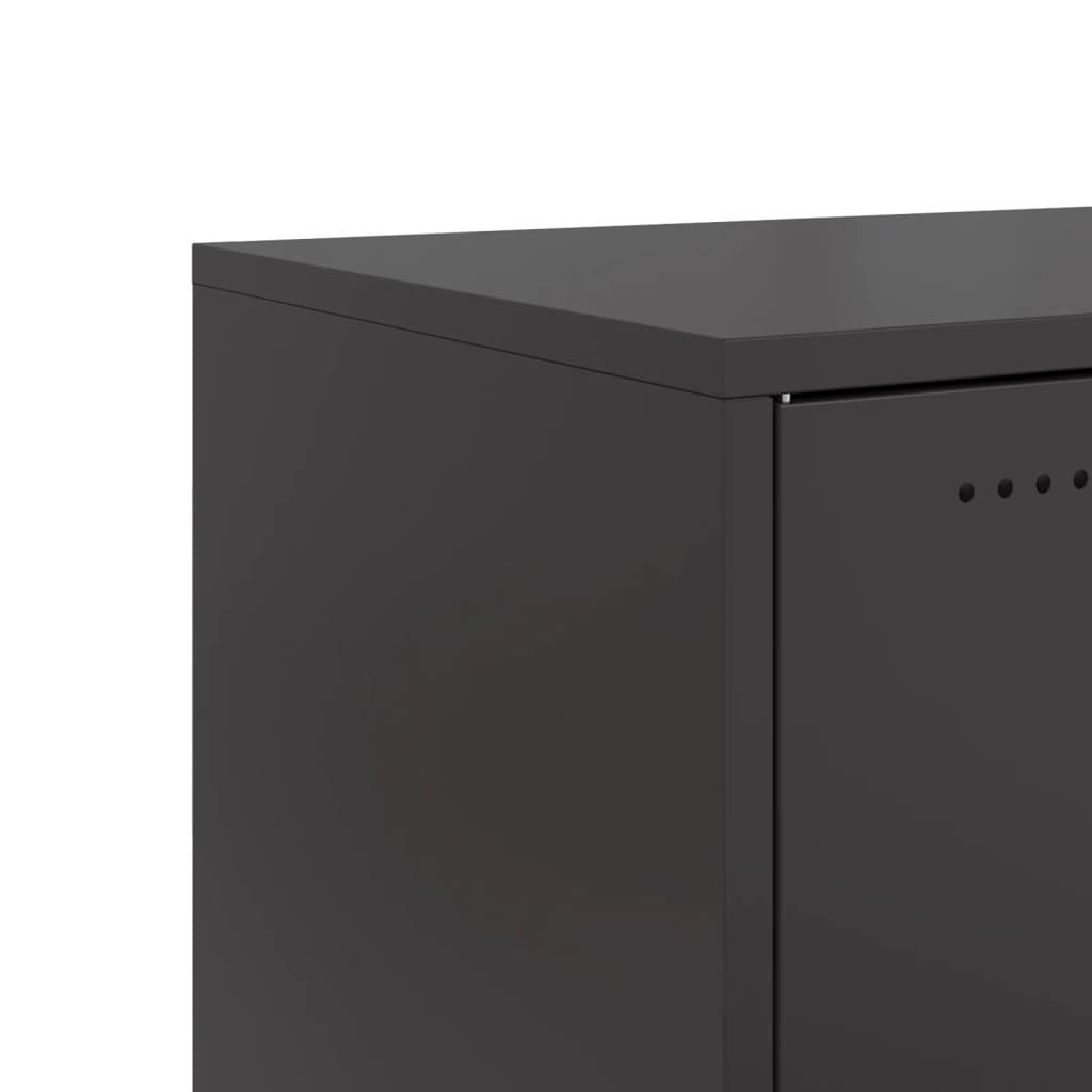 vidaXL Κομοδίνο Μαύρο 36x39x78 εκ. από Χάλυβα