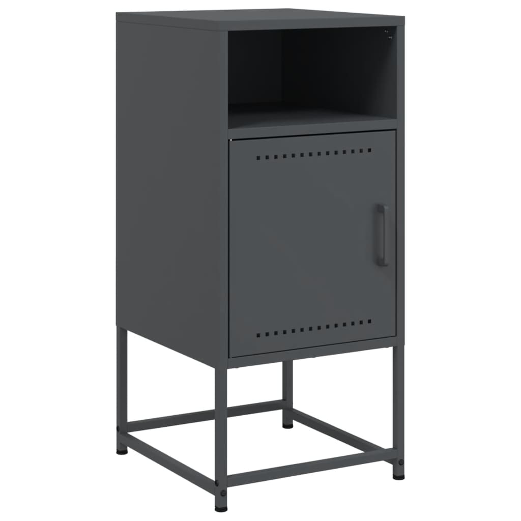 vidaXL Κομοδίνα 2 τεμ. Ανθρακί 36x39x78 εκ. από Χάλυβα