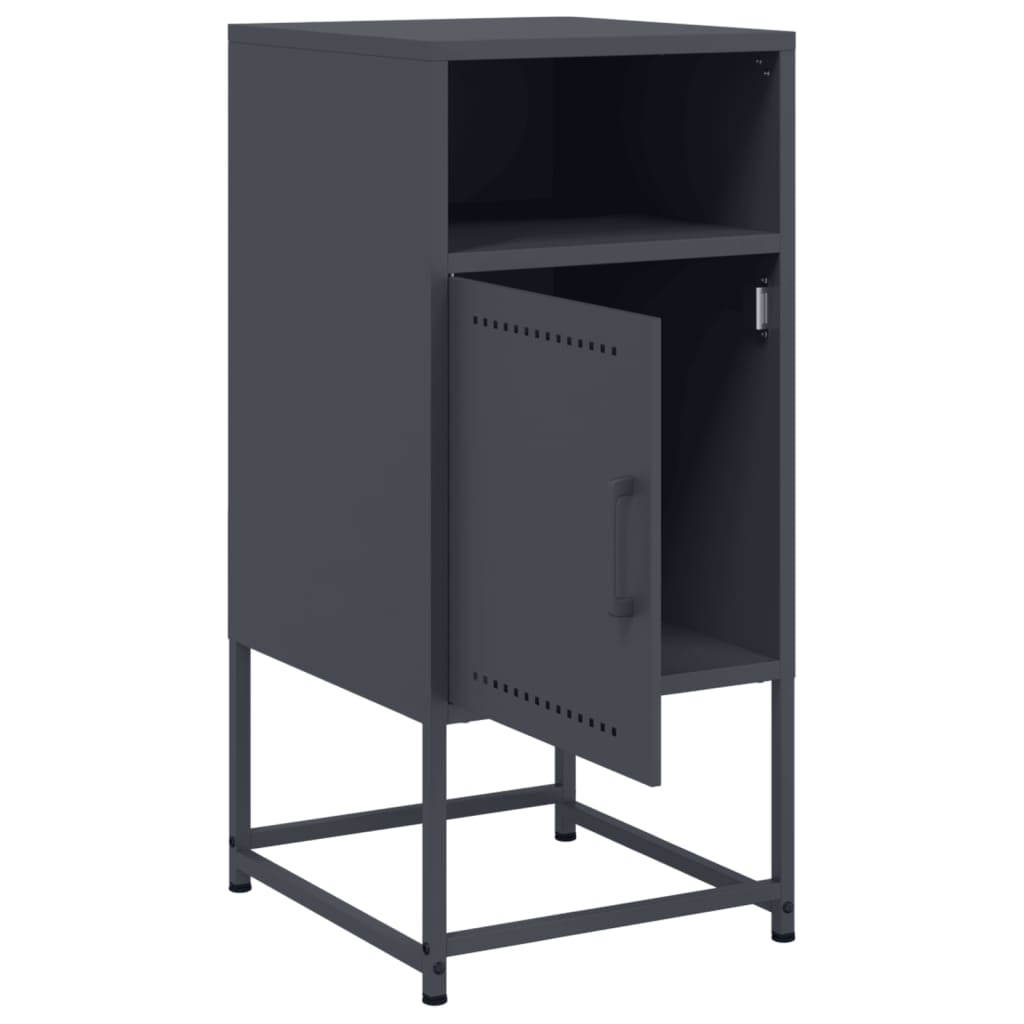 vidaXL Κομοδίνα 2 τεμ. Ανθρακί 36x39x78 εκ. από Χάλυβα