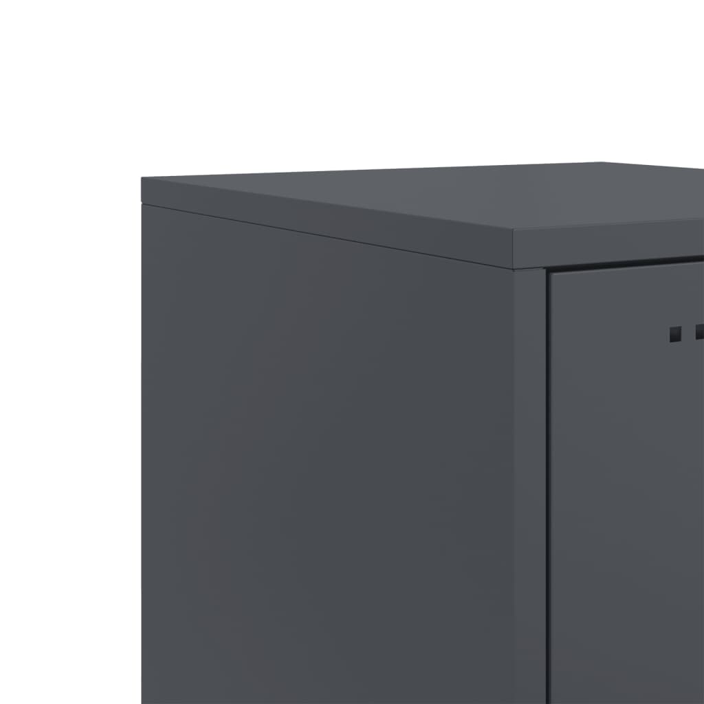 vidaXL Κομοδίνα 2 τεμ. Ανθρακί 36x39x78 εκ. από Χάλυβα