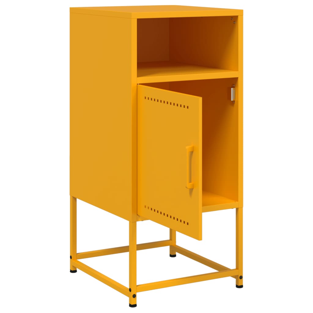 vidaXL Κομοδίνα 2 τεμ. Μουσταρδί 36 x 39 x 78 εκ. από Χάλυβα
