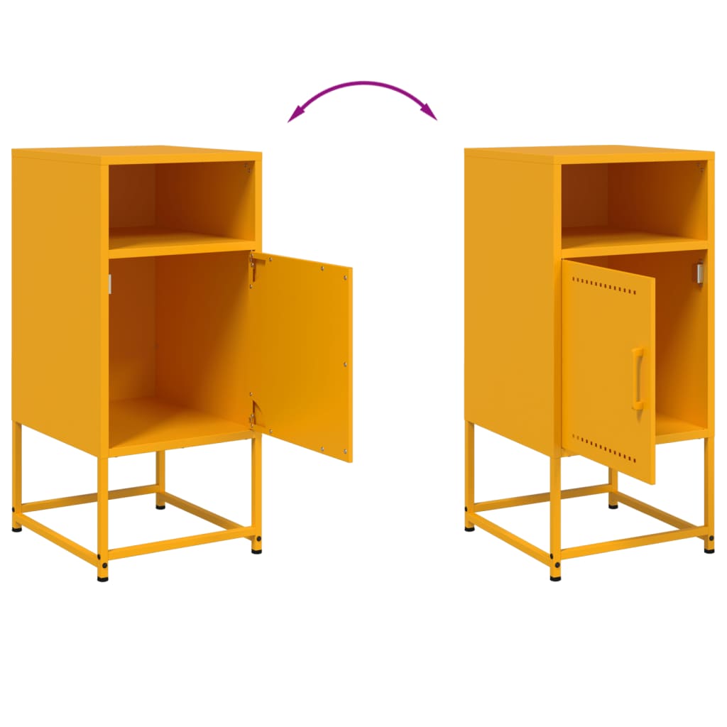 vidaXL Κομοδίνα 2 τεμ. Μουσταρδί 36 x 39 x 78 εκ. από Χάλυβα