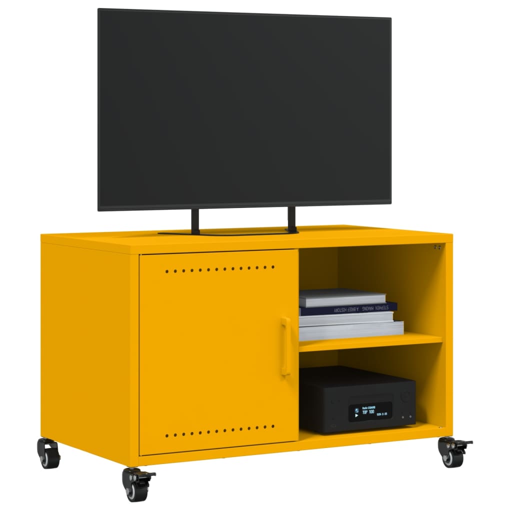 vidaXL Έπιπλο Τηλεόρασης Μουσταρδί Κίτρινο 68x39x43,5 εκ. από Ατσάλι