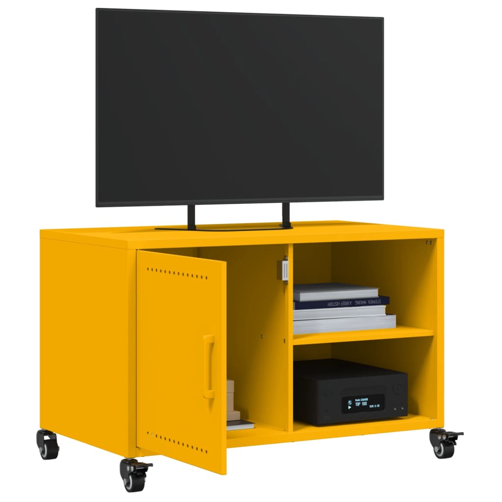 vidaXL Έπιπλο Τηλεόρασης Μουσταρδί Κίτρινο 68x39x43,5 εκ. από Ατσάλι
