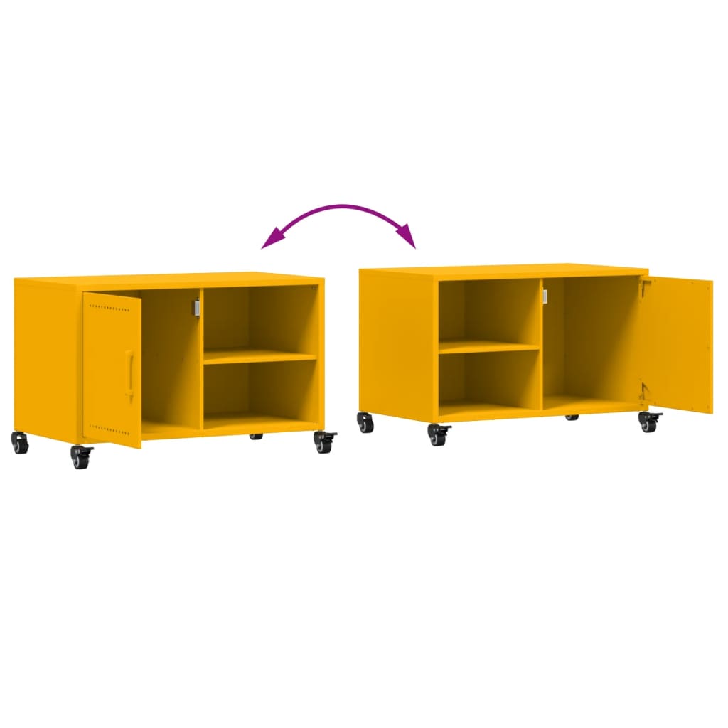 vidaXL Έπιπλο Τηλεόρασης Μουσταρδί Κίτρινο 68x39x43,5 εκ. από Ατσάλι