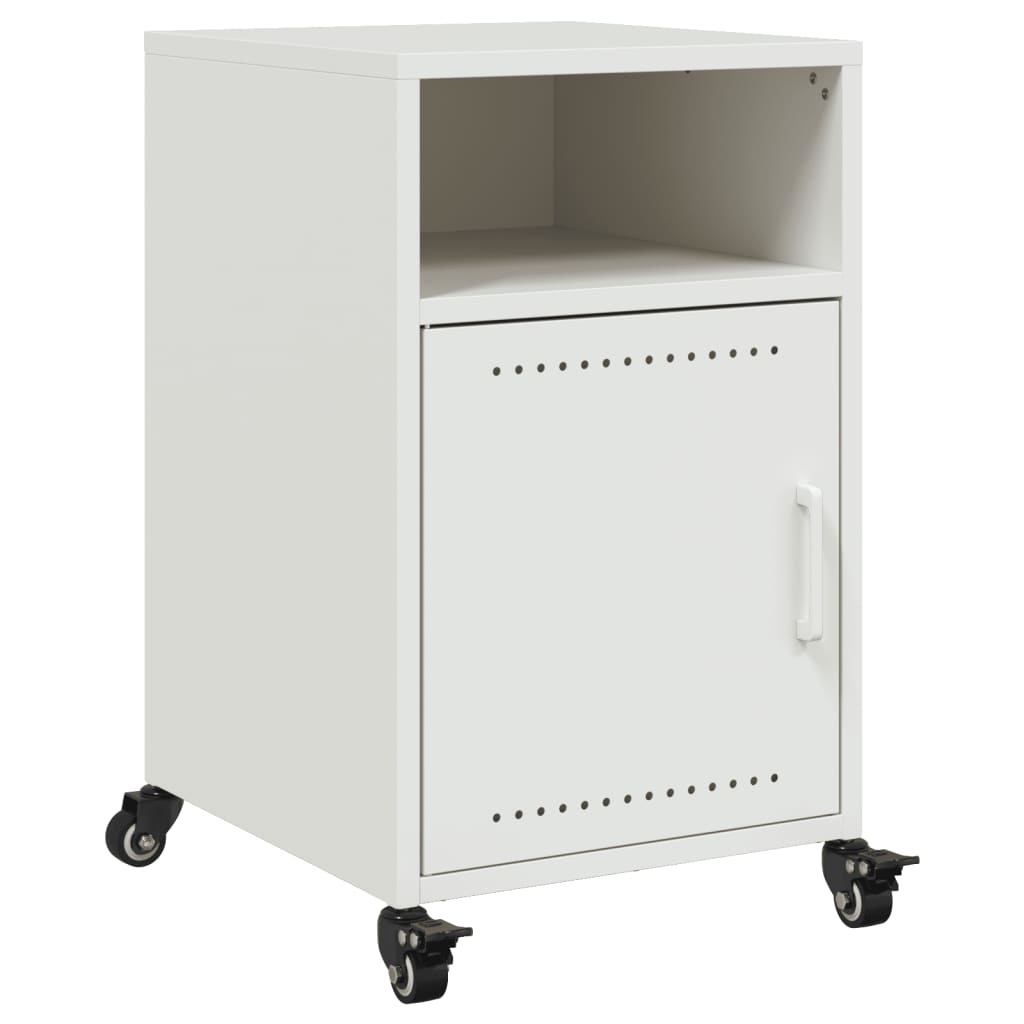 vidaXL Κομοδίνα 2 τεμ. Λευκό 36x39x59 εκ. από Χάλυβα