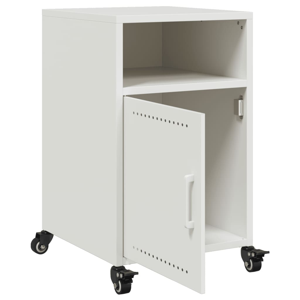 vidaXL Κομοδίνα 2 τεμ. Λευκό 36x39x59 εκ. από Χάλυβα