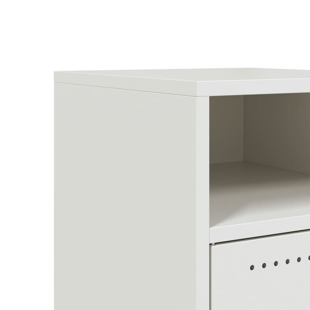 vidaXL Κομοδίνα 2 τεμ. Λευκό 36x39x59 εκ. από Χάλυβα