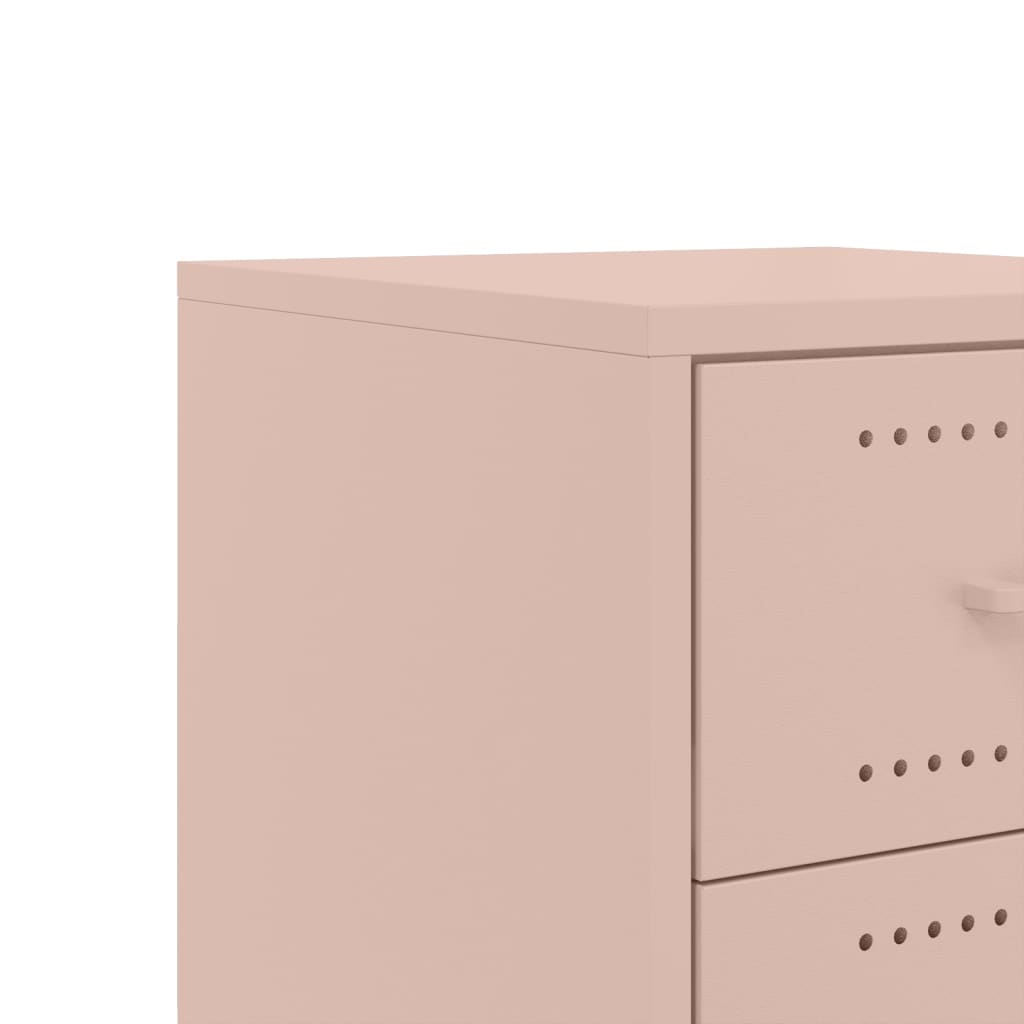 vidaXL Κομοδίνο Ροζ 36x39x59 εκ. από Χάλυβα